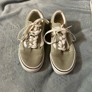 vans, women size: 5.0, men size: 3.5 light green